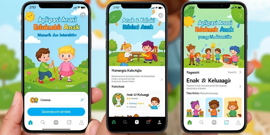 Tampilan antarmuka aplikasi Edukasi Anak yang menarik dan interaktif.
