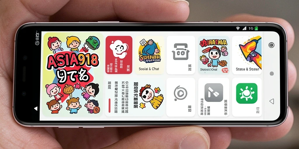 Tampilan antarmuka ASIA918 yang menawan dengan berbagai pilihan stiker.
