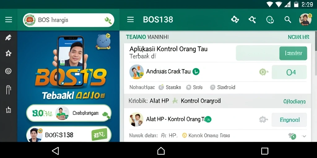 Tampilan antarmuka utama aplikasi Kontrol Orang Tua yang mudah digunakan.