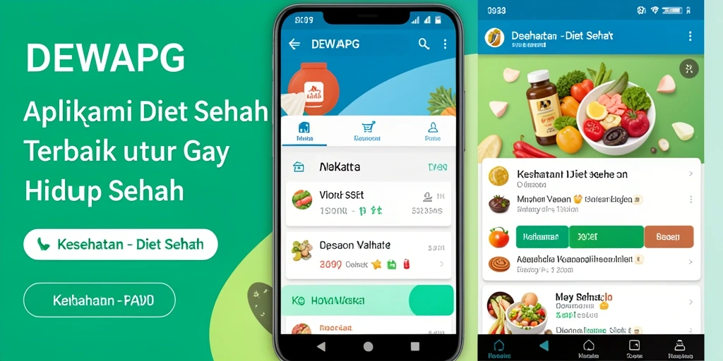 Antarmuka menarik DEWAPG untuk aplikasi Diet Sehat.