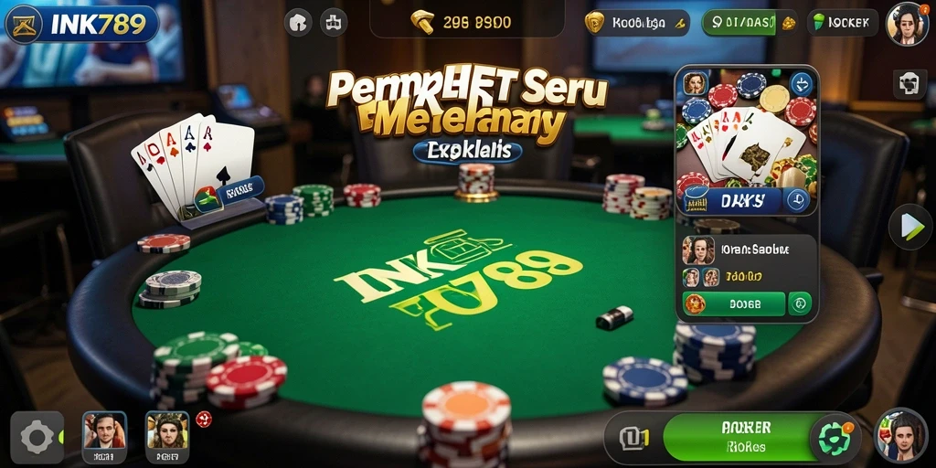 Antarmuka INK789 yang menarik dengan fitur Poker lengkap.