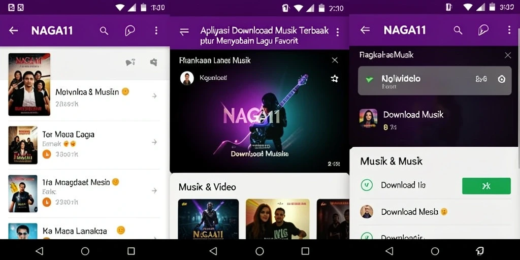 Tampilan antarmuka NAGA11 yang memudahkan pengunduhan musik.