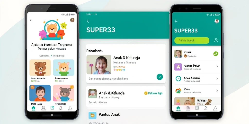 Antarmuka aplikasi SUPER33 yang sederhana dan efisien untuk pantau anak.
