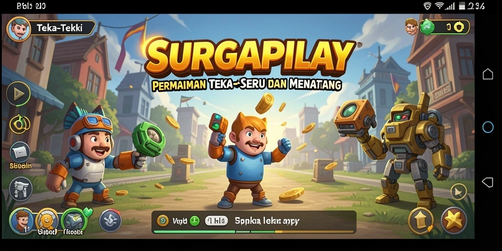 Tampilan antarmuka game Teka-Teki SURGAPLAY yang menarik dan interaktif.